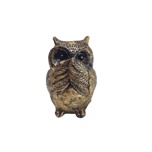 Captivating Resin Owl Statue with Closing Mouth
